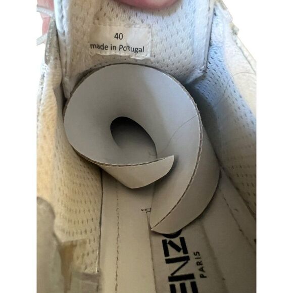 Kenzo Paris Size 40 Tennix Sneakers White Leather Women‎ Logo Lace-up Low-top - Picture 9 of 10